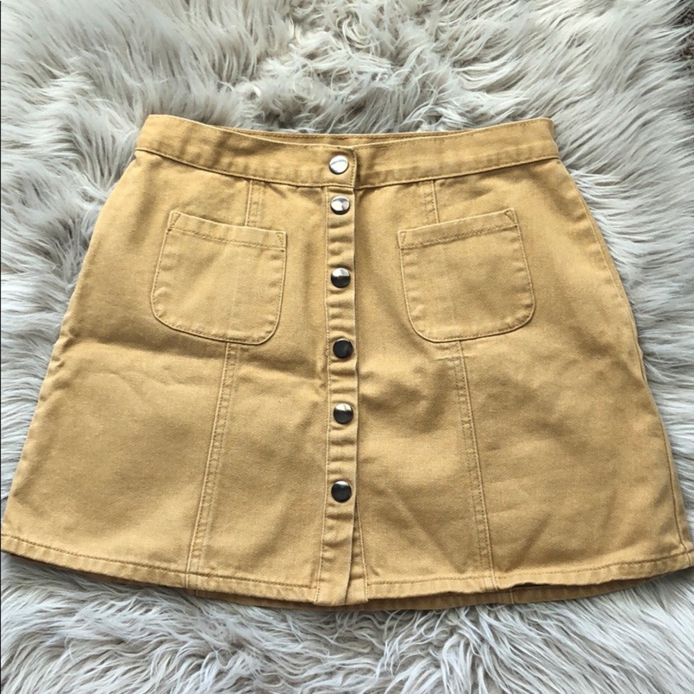 BDG mustard denim skirt